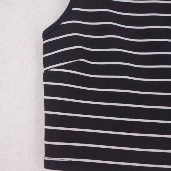 DECREE Black and White Stripe Tank Crop Halter Top Size XS - Picture 4 of 5